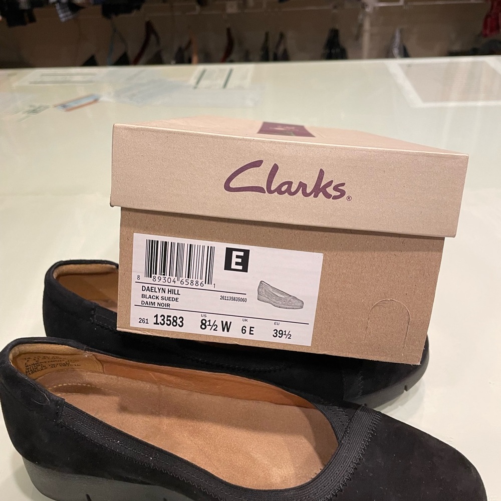 Clarks. Daelyn Hill Wedge Pump. Black Suede. From… - image 3